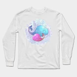 Blue & Pink Whale Long Sleeve T-Shirt